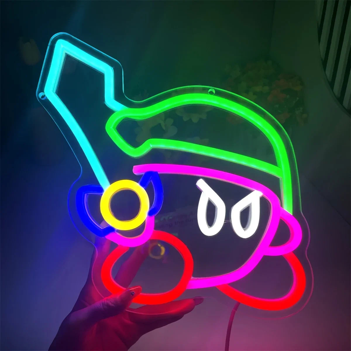 Cartoon Character Neon Sign Light - Game Pet LED Wall Accent for Bedroom & Living Room Decor, Theme Party Props
