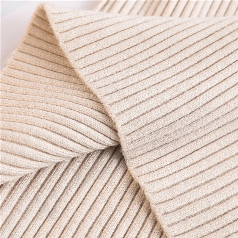 Autumn Winter Women Knit Solid Turtleneck Pull Sweater Casual Rib Jumper Tops Female Home Pullover Y2K Clothing 2025