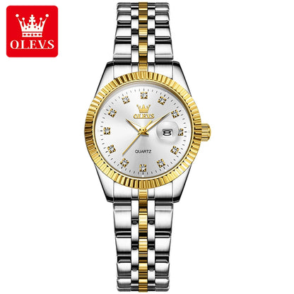 OLEVS Hot sale Women's Watches Luxury Diamond Elegant Women Wristwatch Stainless Steel Waterproof Luminous Ladies Watch Jewelry