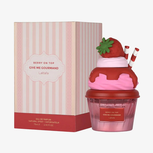 Lattafa Berry On Top Eau de Parfum, Give Me Gourmand Collection, Fruity Berry & Vanilla Cream Scent, Spray Form, 75ml