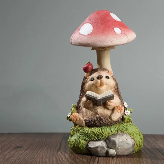 Micro Landscape Resin Solar Mushroom Lamp Cute Cartoon Rabbit Lawn Lamp Vivid Creative Animal Statue Light Flowerpot