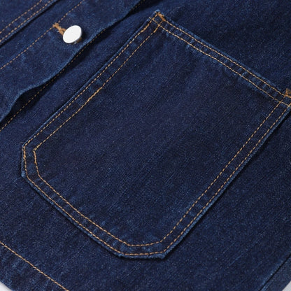 Denim Skirt Women Set Casual Long Sleeve Lapel Pocket Button Jacket Pleated Min Skirts 2025 Spring Summer Lady Suit