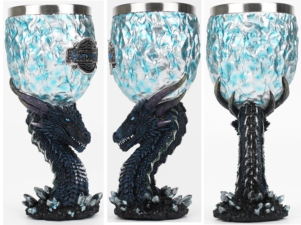 GOT Goblet 200ml High Quality Resin Stainless Steel Wine Glass Champagne Goblet Halloween Christmas Gift Fantasy Retro Drinkware