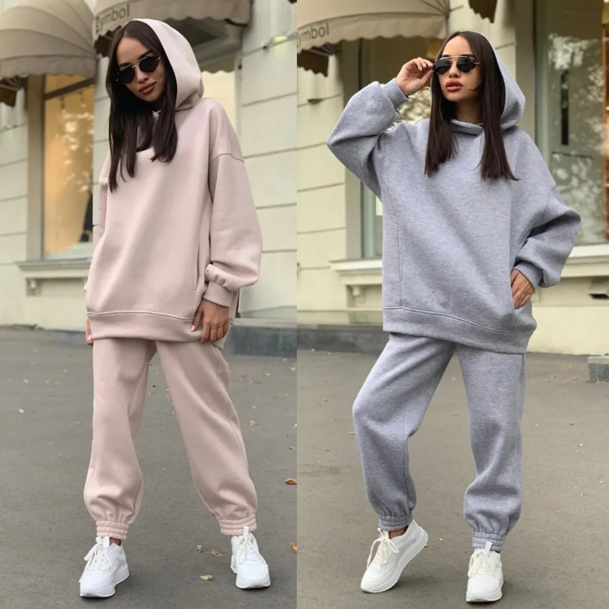autumn tracksuit outfit set Women Two Piece Set hoodies Hooked Leisure Wide Leg Long Pants Sets Slim Fit Office Ladies Autumn