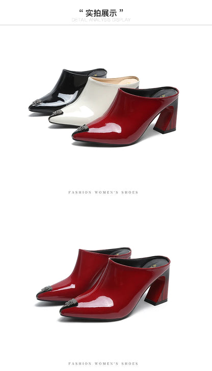 Sandalias Summer 2022 New Women Slipper High Heel Sandal Shoes Ladies High Quality PU Leather Slides Pumps Women