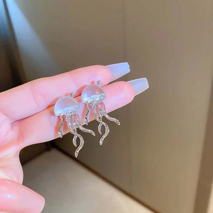 Fashion Purple Zircon Cloud Tassel Earrings For Women Fashion Creative Silver Color Star Moon Pendant Earrings Y2K Party Jewelry