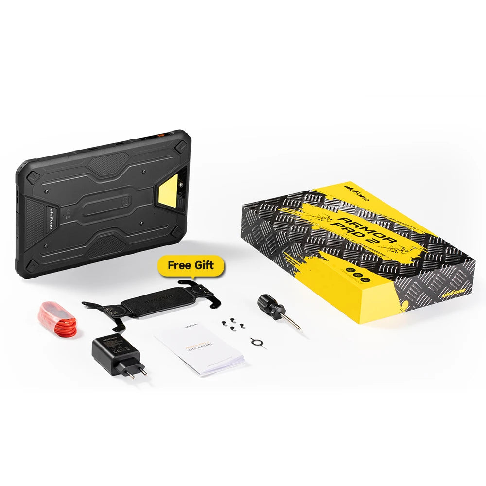 Ulefone Armor Pad 2 Rugged Tablet, 11" 2K, 18600 mAh ,IP68/IP69K Android 13 NFC GPS 4G Tablet Up to16GB +256GB LED Camping light
