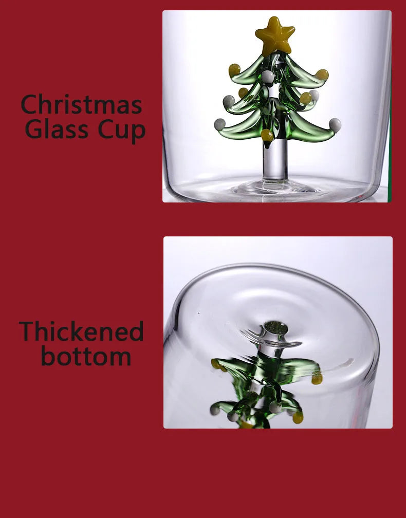 300ml 3D Patterns Christmas Glass Cup Coffee Wine Mug Xmas Glass Cups For Home Decoration Christmas Gift High Quality