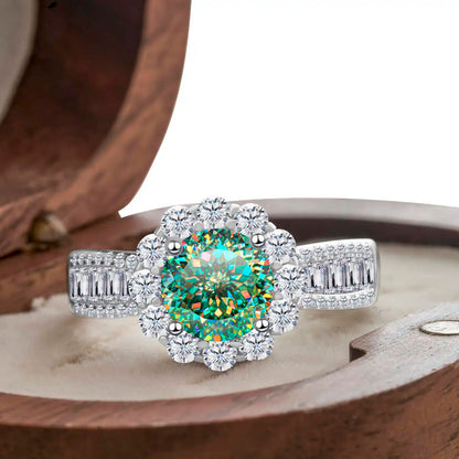 2 Carat Moissanite Ring D Color With Certificate 925 Sterling Silver Butterfly Flower Fairy Ring Engagement Gift Luxury Jewelry