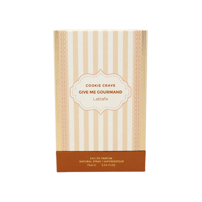Lattafa Cookie Crave Eau De Parfum Give Me Gourmand Collection 75ml Spray Sweet Vanilla Cookie Scent Cocoa Butter Sugar Notes