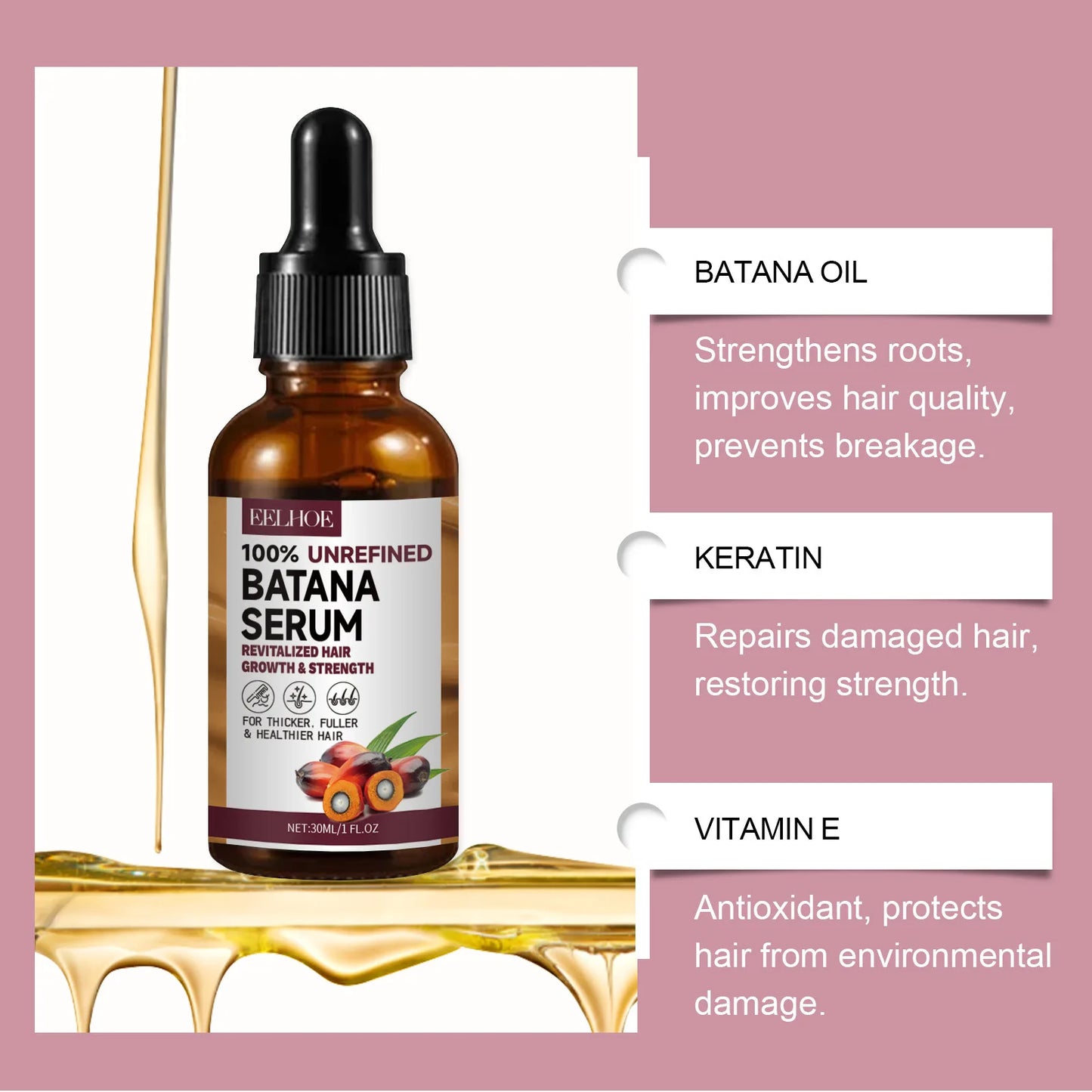 EELHOE Batana Oil Hair Shampoo and Conditioner Anti Frizz Bright Deep Nourish Anti Hair Loss Treatment for Hair Growth Products