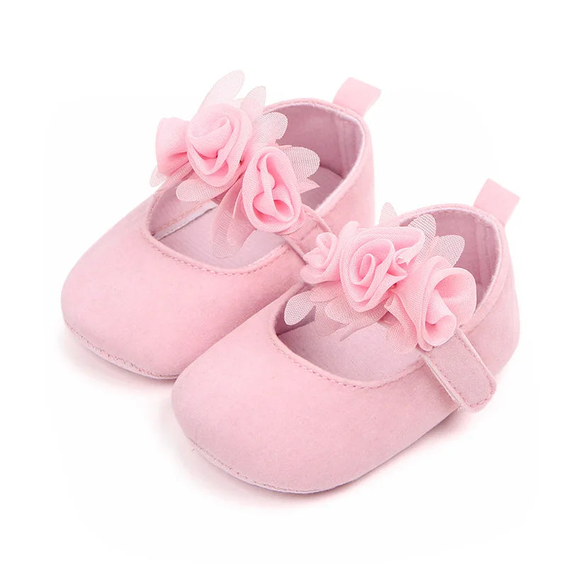 Baby Girl Shoes First Walkers Flower Pattern Fabric Cotton Shoe Unisex Non-slip Breathable Soft Bottom Toddler Crib 0-18M