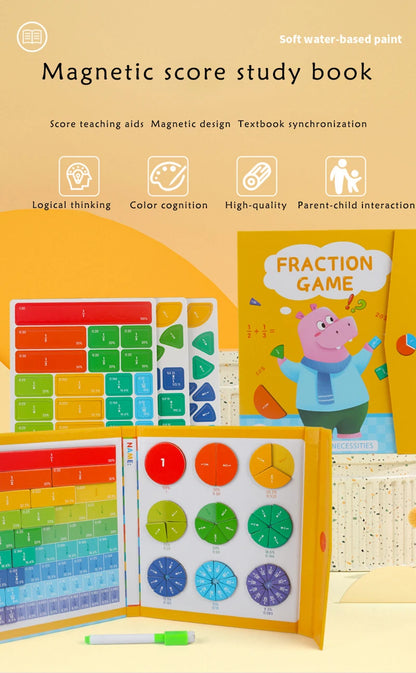 Magnetic Fraction Learning Nuclear Denominator Cognition Addition and Subtraction Operation Demonstration Lower Grade Teaching