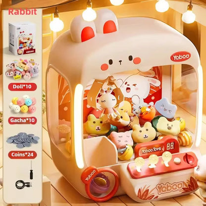 Children Mini Claw Machine Toy DIY Coin Operated Play Game Electric Clip Doll Arcade Machine Kids Interactive Toy Christmas Gift