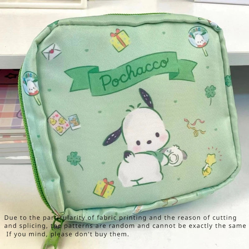 Sanrio Kuromi Storage Bag Cartoon Anime Figures Pochacco Cinnamoroll Purse Q Figural Cute Toy Bag Girls Birthday Christmas Gifts