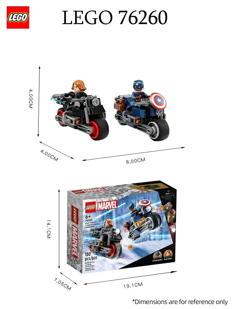 LEGO 76260 Super Heroes Marvel Black Widow and Captain America Touring Toy Blocks