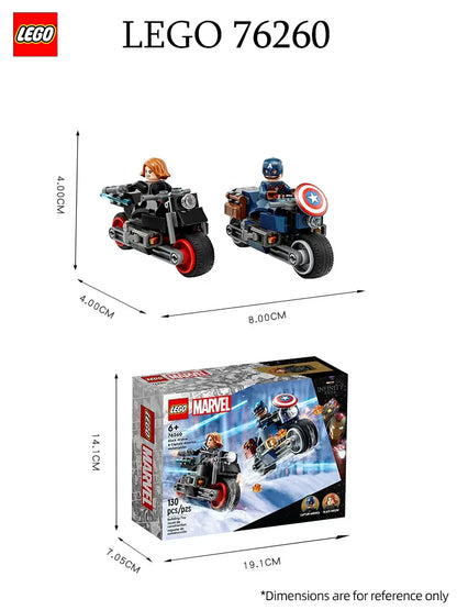 LEGO 76260 Super Heroes Marvel Black Widow and Captain America Touring Toy Blocks
