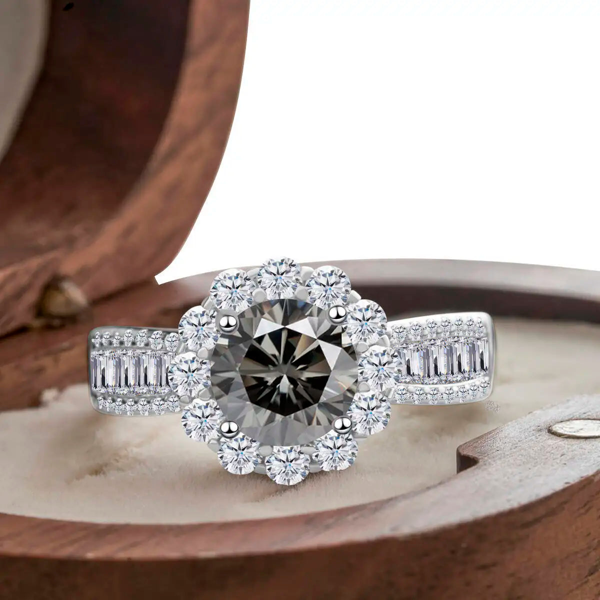 2 Carat Moissanite Ring D Color With Certificate 925 Sterling Silver Butterfly Flower Fairy Ring Engagement Gift Luxury Jewelry