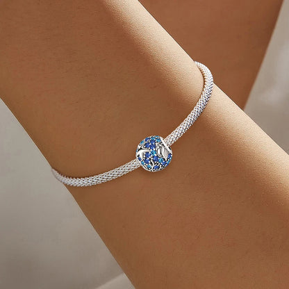 925 Sterling Silver Jellyfish Seahorse Blue Ocean Series Charms Beads Fit Diy Bracelet Making Gift of Fine Jewelry for Womens