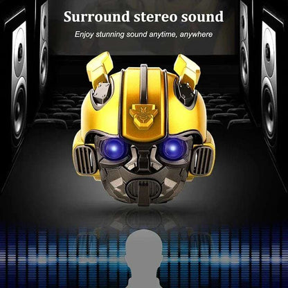 Transformers Bluetooth Speaker Bumblebee Helmet H2 With FM Radio Mini Subwoofer Speaker Portable Cartoon LED Support TF For Kids