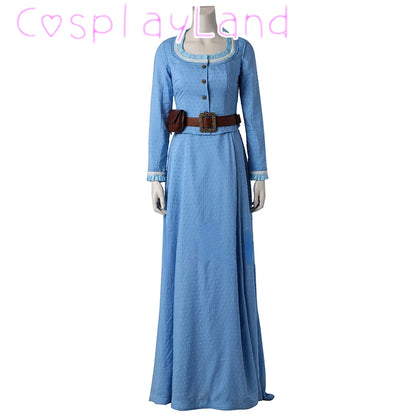 Dolores Abernath Cosplay Costume Women Dress Christmas Halloween Uniform Outfit Cosplay Costume Customize Blue Long Dress