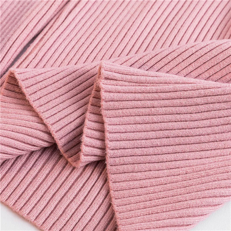 Autumn Winter Women Knit Solid Turtleneck Pull Sweater Casual Rib Jumper Tops Female Home Pullover Y2K Clothing 2025