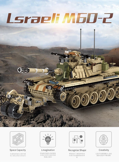 WW2 Military Leopard 2A4 Battle Tank Series Building Blocks Brick Model MOC Army Weapon Boy Set Kid Toy Childrens Christmas Gift