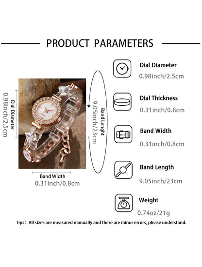 Exquisite women's bracelet watch set, 3 pieces/set women's watch combination, ideal gift for her