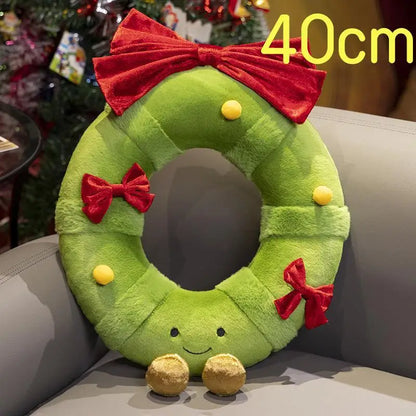Christmas Decoration Ginger Bread Plush Pillow Stuffed Santa Claus Snowman Doll Christmas Tree Garland Cushion Best Gifts