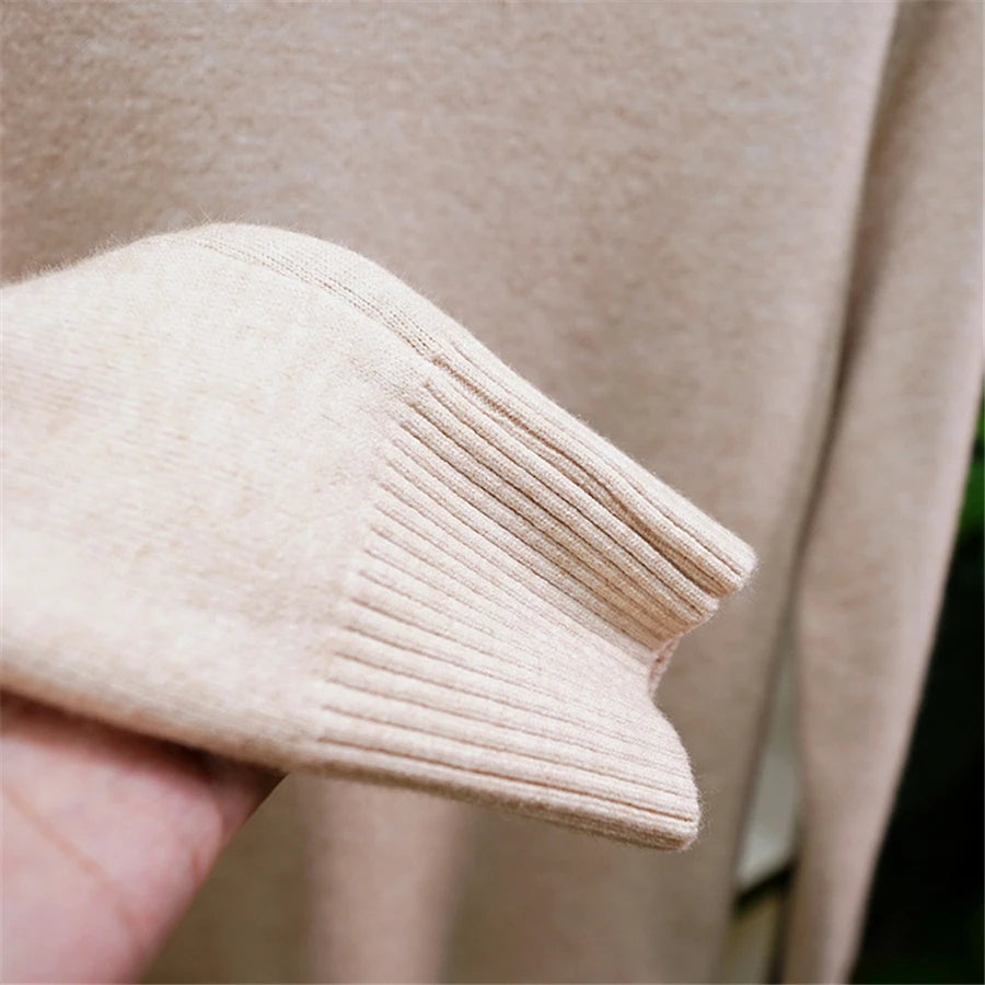 Sweater For Women Winter Thicken Turtleneck Slim Knit Pullover New Warm Plush Velvet Lined Knitwear Jumper Tops Casual Poleras