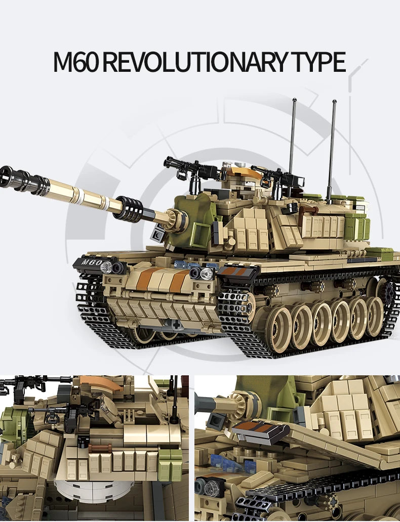 WW2 Military Leopard 2A4 Battle Tank Series Building Blocks Brick Model MOC Army Weapon Boy Set Kid Toy Childrens Christmas Gift