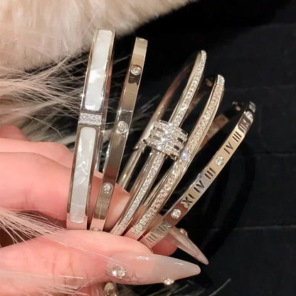 Silver Color Stainless Steel Colorfast Bracelets Skyful Star Bracelet Set for Women Fashion Light Luxury Jewelry Gifts Wholesale