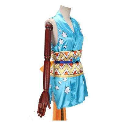 Sexy Halloween Cosplay for Adults Anime One Piece Nami Costume Costume Halloween NAMI Sexy Satin Printed Short Kimono Cosplay