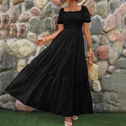 Female Dresses Outfits Women'S 2024 Floral Boho Dress Wrap Crew Neck Short Sleeve Belted Ruffle Hem A Line Flowy Ropa Para Mujer