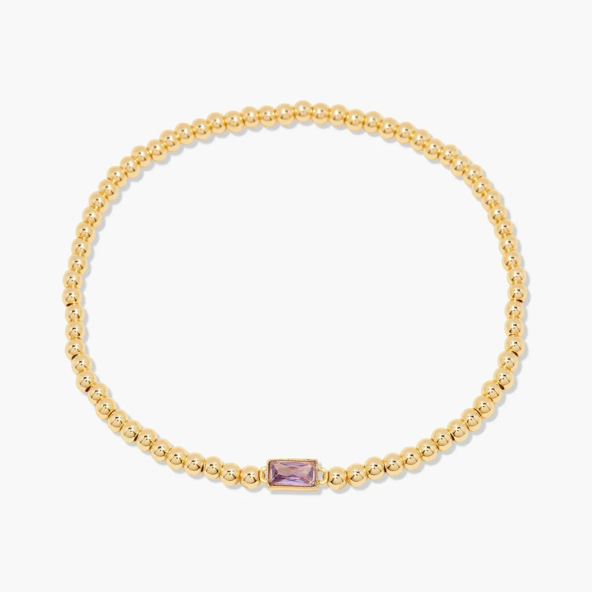 Minimalist style twelve month birthstone women's bracelet, stainless steel, electroplated 18K gold color protection
