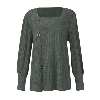 Autumn Elegant Trendy Long Sleeve Comfortable Ladies Top Casual Women's Pullover Simple Design Daily Solid Color Dress up