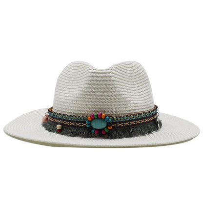 Fashion Panama Hats for Women Men 7 Colors Jazz Fedoras Cooling Sun Hats Summer Breathable Elegant Ladies Party Hat Wholesale