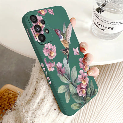 Flowers Silicone Case For Samsung Galaxy A54 A53 A73 A71 A72 A52 A32 A33 A34 A31 A24 A20S A42 Shockproof Phone Soft Cover Coque