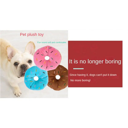 And Relieve Boredom For Dogs Chew Toy Cute Puppy Squeaker Sound Toys Doughnut Design Dog Supplies Puppy Chewing Toys Dog Toys