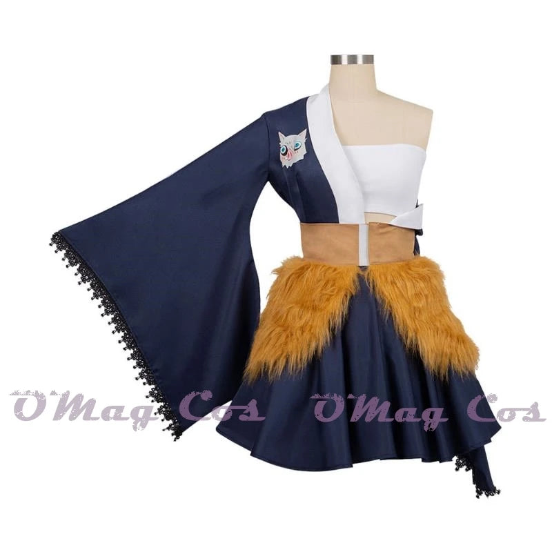 Anime Hashibira Inosuke Cosplay Halloween Costumes for Women Costumes Dress Play Clothing Uniform Vestido Suit Role
