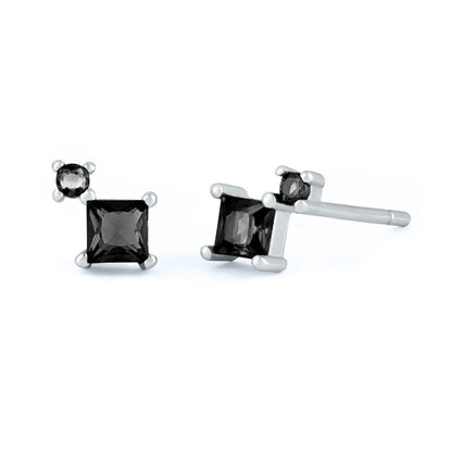 925 Sterling Silver Needle Small Geometry Triangle Crystal Stud Earring for Woman Lovers' Couples Bling Simple Piercing Earrings