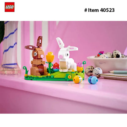LEGO  40523 Easter Rabbits Display Building Toy Set, Includes Colorful Easter Eggs and Tulips, Easter Decorations