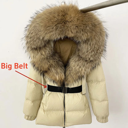 OFTBUY 2025 Winter Clothing Puffer Jacket Women Real Fox Fur Hooded Thick Warm 90% White Duck Down Coat Female Parkas Waterproof