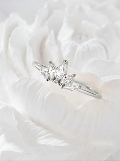 925 Sterling Silver Classic Delicate Gorgeous Zircon crown Rings for Women Wedding Engagement Fashion High Quality Fine Jewelry