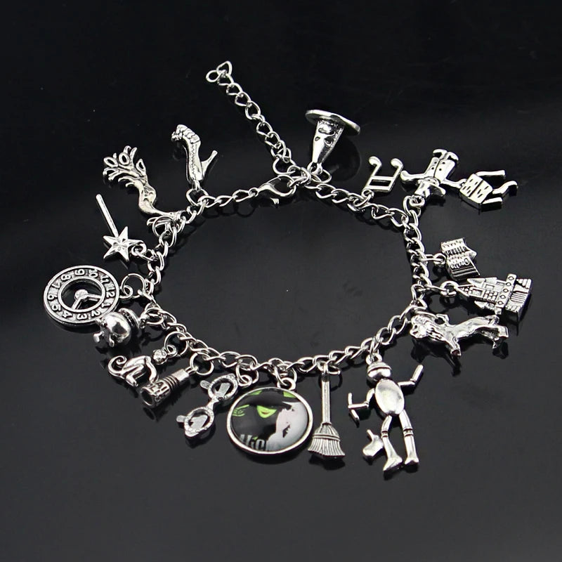 Fashion Wicked Charm Bracelet Wicked the Musical Bangle Jewelry Defy Gravity Elphaba Glinda Crystal Beads Bracelets ﻿