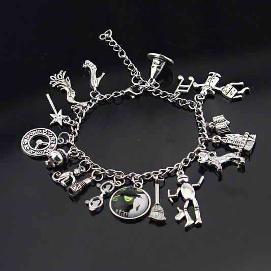 Fashion Wicked Charm Bracelet Wicked the Musical Bangle Jewelry Defy Gravity Elphaba Glinda Crystal Beads Bracelets ﻿