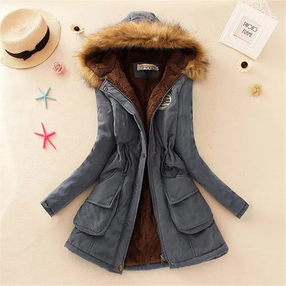 Winter Women's Coats Parka Streetwear Casual Coats Military Hooded Fur Coats Down Jackets Winter Coat Women  Jacket Women