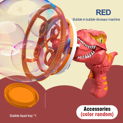 Kids Electric Bubble Machine Soap Bubble Portable Giant Dinosaur Bubble Blower Children Bubble Gun Maker Children Birthday Gift