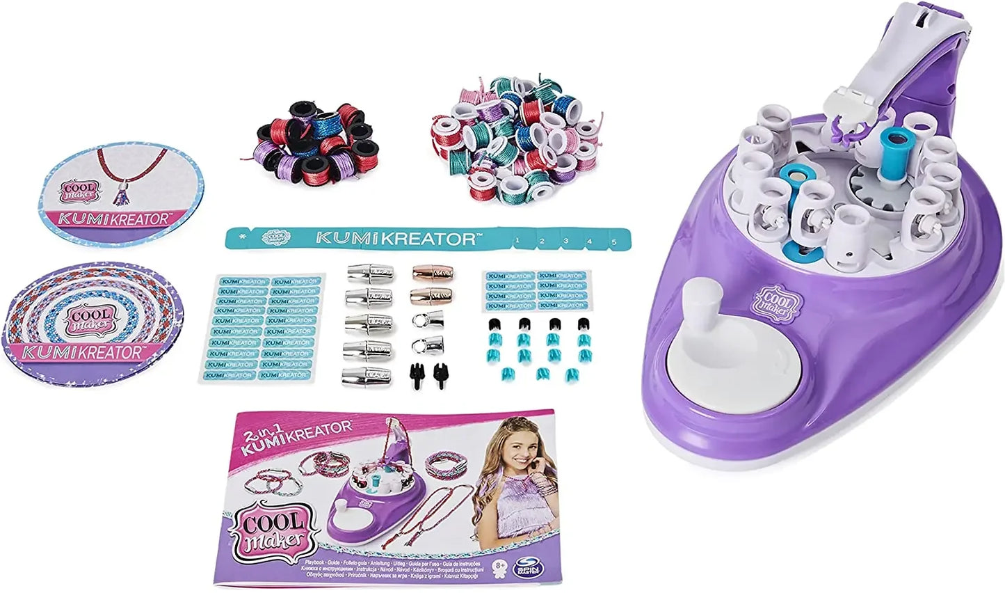 Cool Maker 2-in-1 KumiKreator Necklace & Friendship Bracelet Maker Activity Children's Toy Girl Hair Extension Maker Fashion Toy