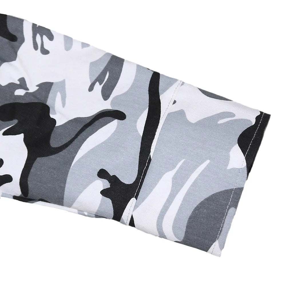 Women's Clothes Coats Casual Fashion Camouflage Print Large Pocket Lapel Long Sleeve Short Jacket for Women
